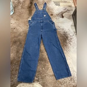 Carhartt Denim Overalls Medium Wash 36 x 32
